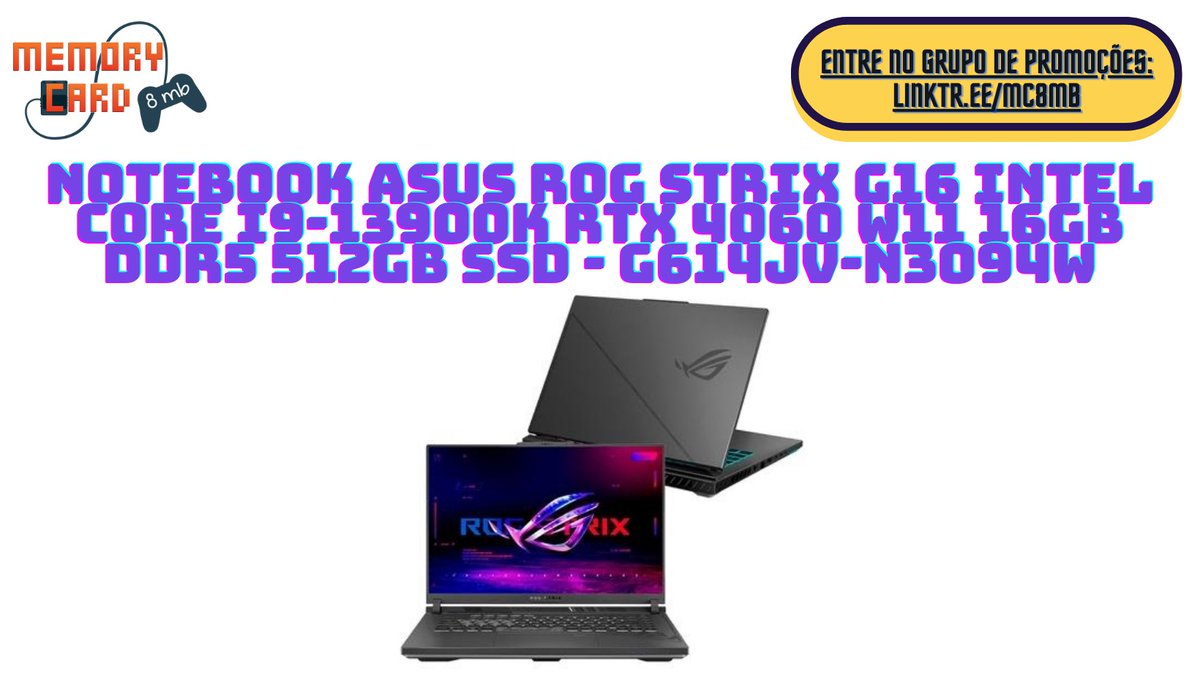 MC8MB's tweet image. Notebook ASUS ROG Strix G16 (G615JMR-S5001W)

- Resgate o cupom de R$500 na página do Notebook

R$ 10.899,00 em até 10x

mercadolivre.com/sec/178j9Z3
___

✔️ Grupo de Promoções do Memory Card:
linktr.ee/mc8mb