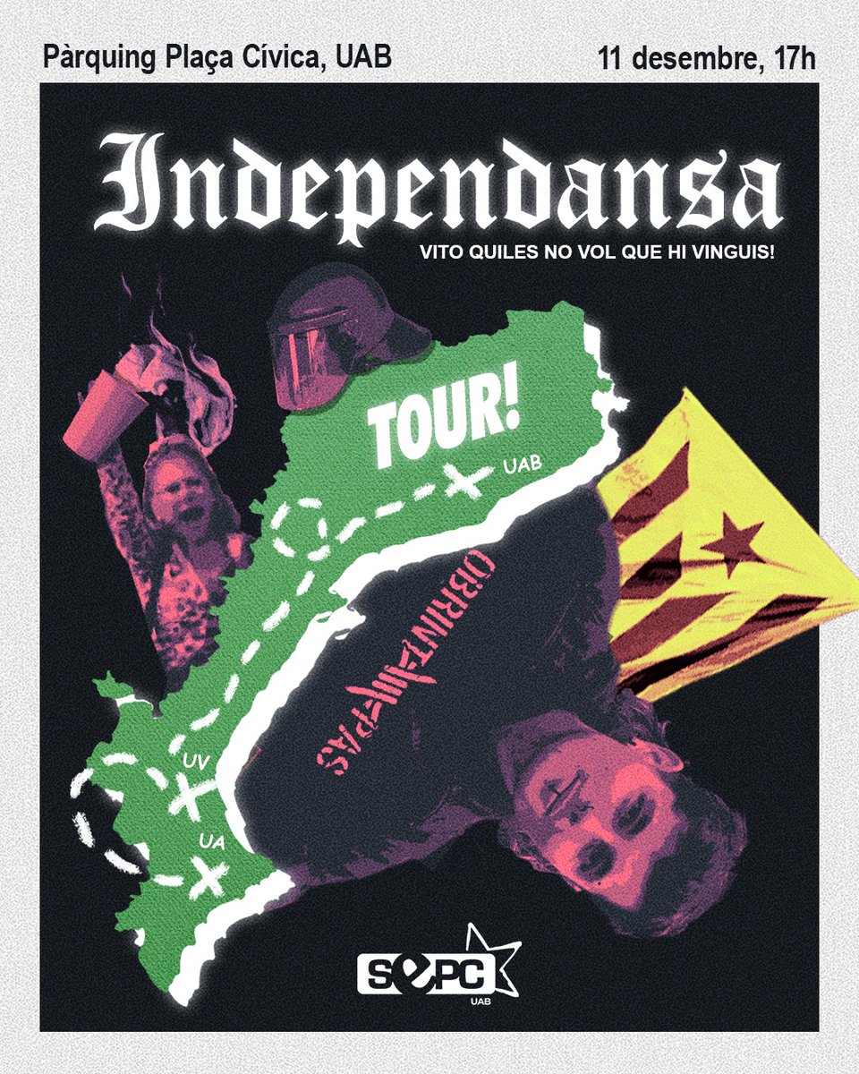 ❤️‍🔥 INDEPENDANSA, L'AUTÒNOMA COMBATIVA DE VERITAT ❤️‍🔥

Vito Quiles no vol que vinguis, t'ho perdràs? 😉

🔥 Construïm un oci alternatiu, autogestionat i lliure de violències, perquè la institució no ho farà. Omplim cada racó del campus de vida i de lluita! Festa sí, lluita també!