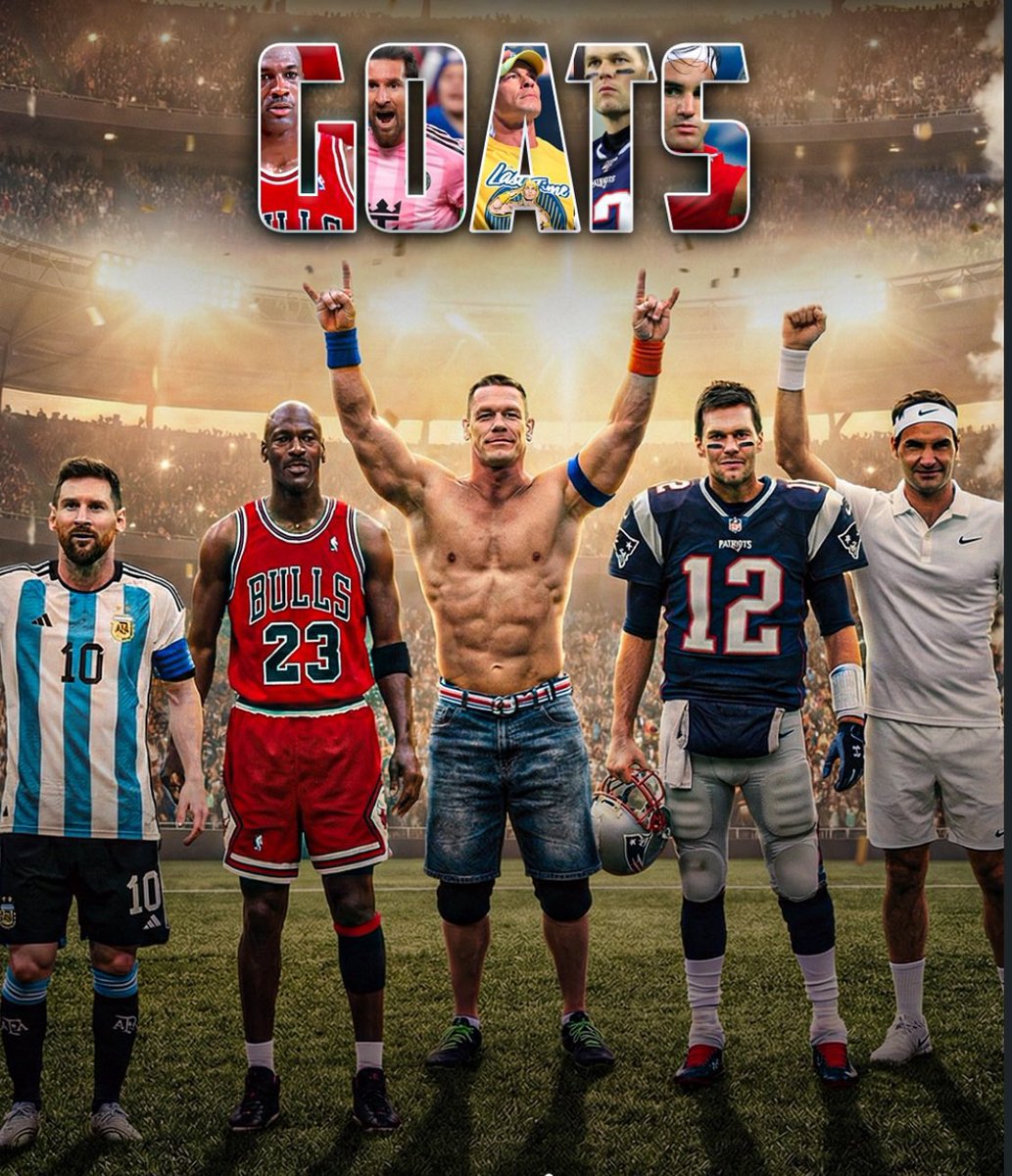 FrenchRapUS's tweet image. 🚨 DÉBAT :

Selon vous, quelle est la plus grande légende sur cette photo ?

🤼 JOHN CENA
🏈 TOM BRADY 
⚽️ LIONEL MESSI 
🎾 ROGER FEDERER
🏀 MICHAEL JORDAN