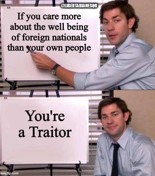 RockyRanges's tweet image. All people not born in the country they now live in should ALWAYS be at risk of denaturalization.

Citizenship is a PRIVLEDGE not a RIGHT for those not born here.

Foreign born citizens should:

1. NOT BE ABLE TO HOLD PUBLIC OFFICE
2. NOT BE ABLE TO VOTE

It&apos;s that simple.