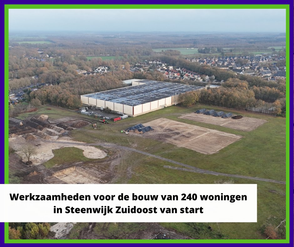 De werkzaamheden in Steenwijk Zuidoost zijn gestart. De grond wordt gesaneerd en bouwrijp gemaakt voor 240 nieuwe woningen — een belangrijke stap voor de nieuwe woonwijk.

Lees meer 👉 bit.ly/4rrQF4U