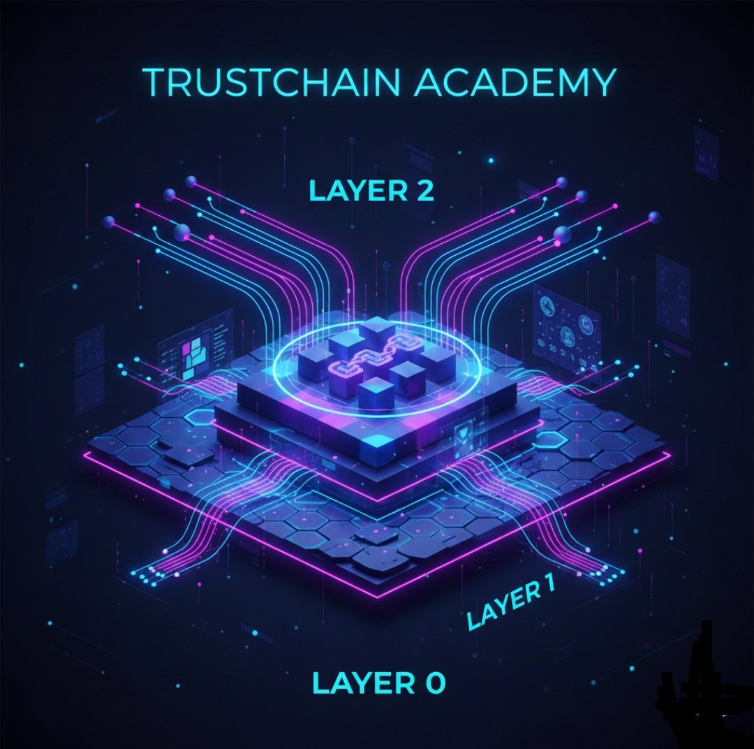 0xmusa12's tweet image. EXCITED TO  SHARE MY LEARNING JOURNEY IN  WEB3.0 INNOVATION AT THE PRESTIGIOUS ACADEMY 
@TrustChain0

Day 13 Tweet focus on:  LAYERS OF BLOCKCHAIN

A blockchain layer is basically a level in the blockchain system, where each level has its own job.
Think of it like a building with…