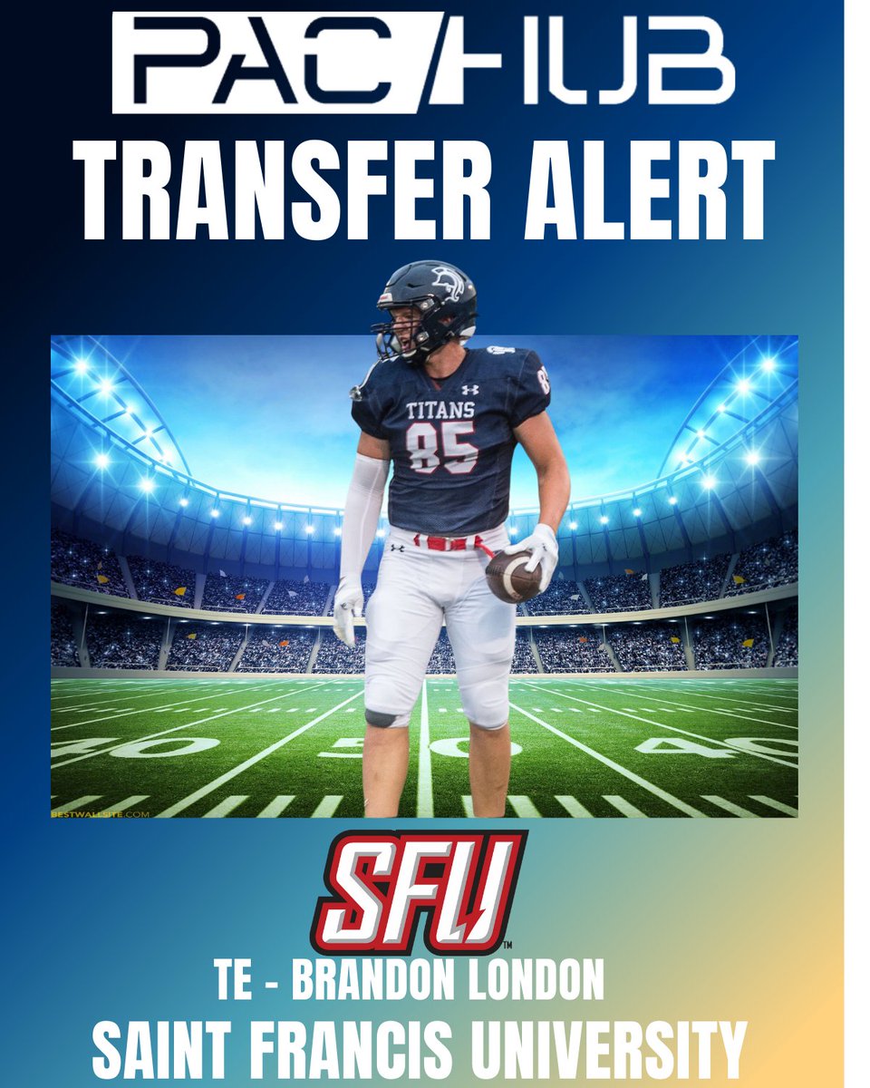 TRANSFER ALERT - Saint Francis University TE Brandon London has entered the transfer portal! London is an elite blocker with solid hands and footwork down field! 

<a href="/BrandonL852/">Brandon London</a>