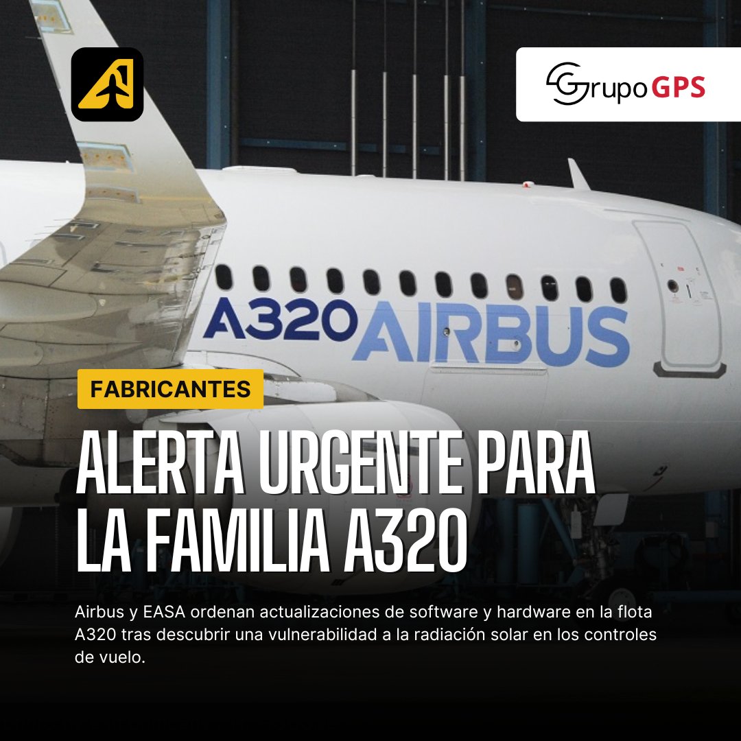 aviacionline's tweet photo. Airbus emite alerta urgente para la familia A320 por fallos de sistemas producidos por radiación solar https://t.co/n3T3tCFV2L https://t.co/hGOOdczdSZ