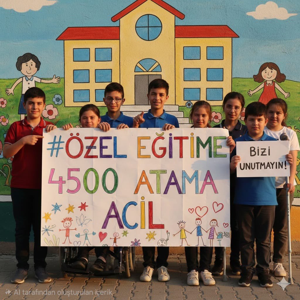 Çocuklarımızın geleceği uzman öğretmenle mümkün. 4500 atama artık zorunludur.

<a href="/RTErdogan/">Recep Tayyip Erdoğan</a> <a href="/EmineErdogan/">Emine Erdoğan</a> <a href="/Yusuf__Tekin/">Yusuf Tekin</a> <a href="/kasapoglu/">Dr. Mehmet Kasapoğlu</a> <a href="/cftcblnt/">Bülent ÇİFTCİ</a> <a href="/mebpgm/">Personel Genel Müdürlüğü</a> <a href="/MebOrgm/">Özel Eğitim ve Rehberlik Hiz. Genel Müdürlüğü</a> <a href="/CelileErenOKTEN/">Celile Eren ÖKTEN</a>
#OzelEgitime4500İhtiyac