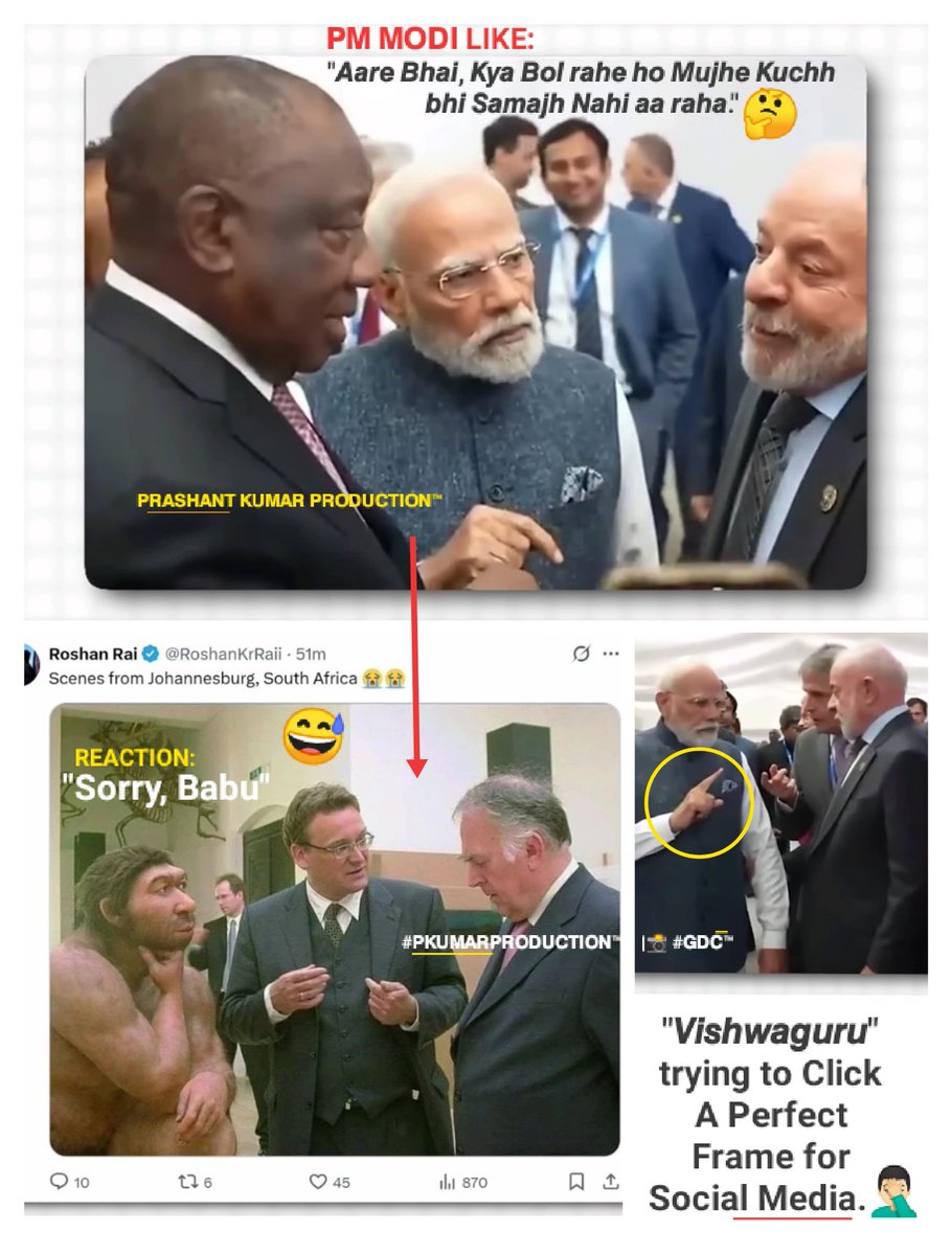 Prashant9668's tweet image. &apos;#Anpadh Chacha&apos; for Many Reasons ft. #PmMODI!! 🧔🏻🤦🏻‍♂️🤣
.
Without #Translators #TELEPROMPTER |🥸 &quot;#VISHWAGURU&quot; #G20Summit2025 #SA ||🛫 #PKUMARPRODUCTION™ &amp;amp; #GDC™