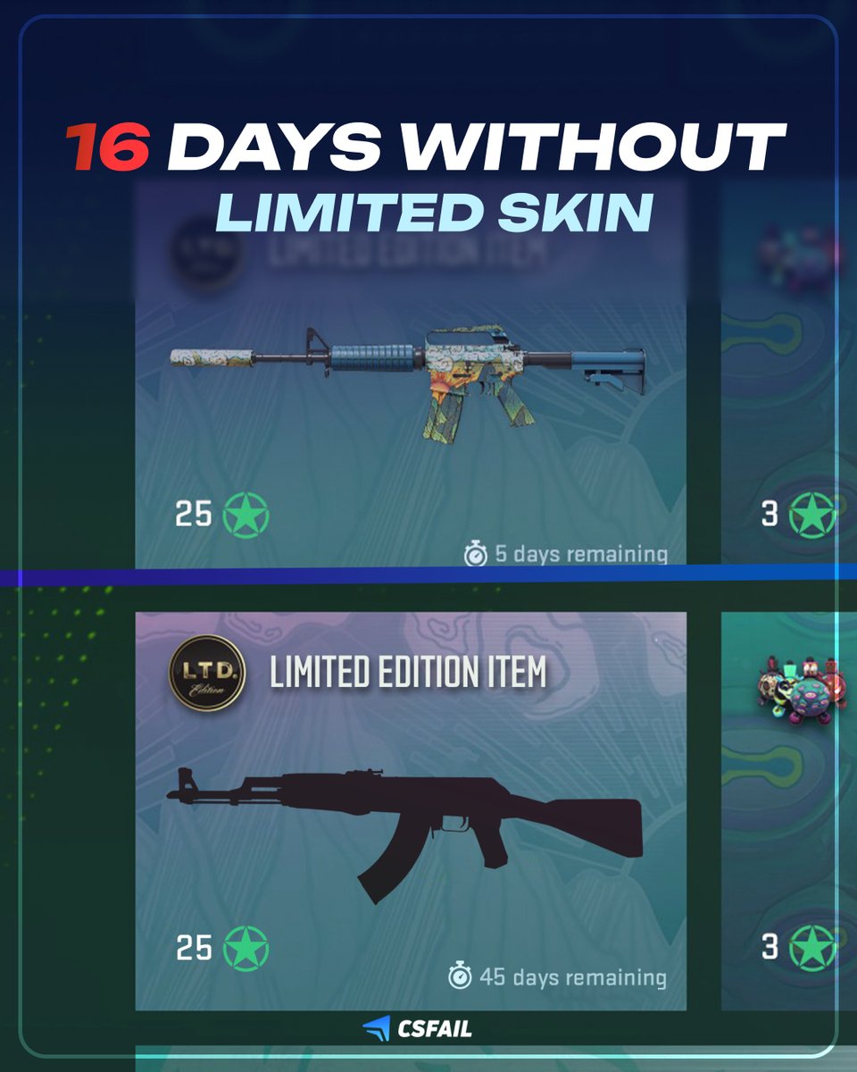 csfail2020's tweet image. 16 days ago limited skin was deleted from armory.

How do you think what skin will be next?