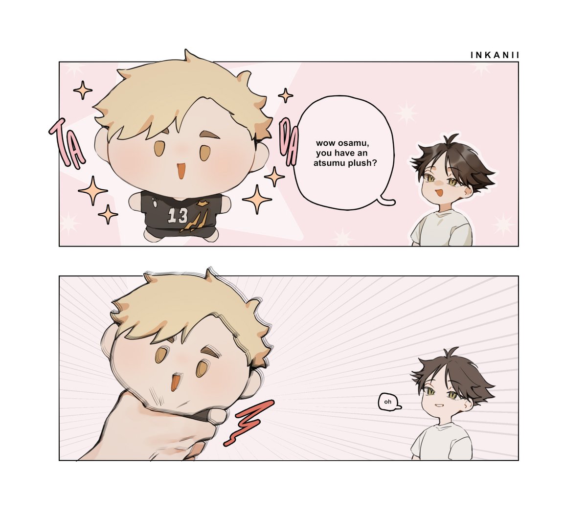 inkanii's tweet image. emotional support atsumu plush