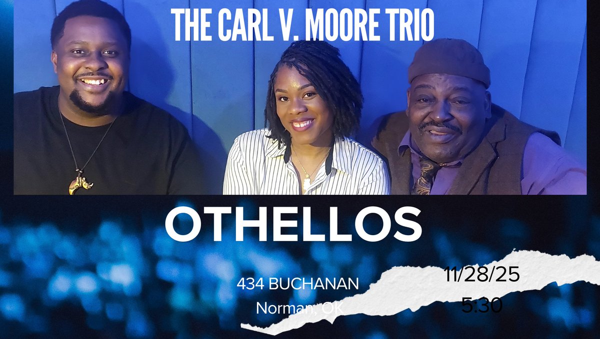 wy2blessed's tweet photo. Tonight's the night!
Join the Carl V. Moore Trio at Othellos in Norman https://t.co/3w5etLTrJH