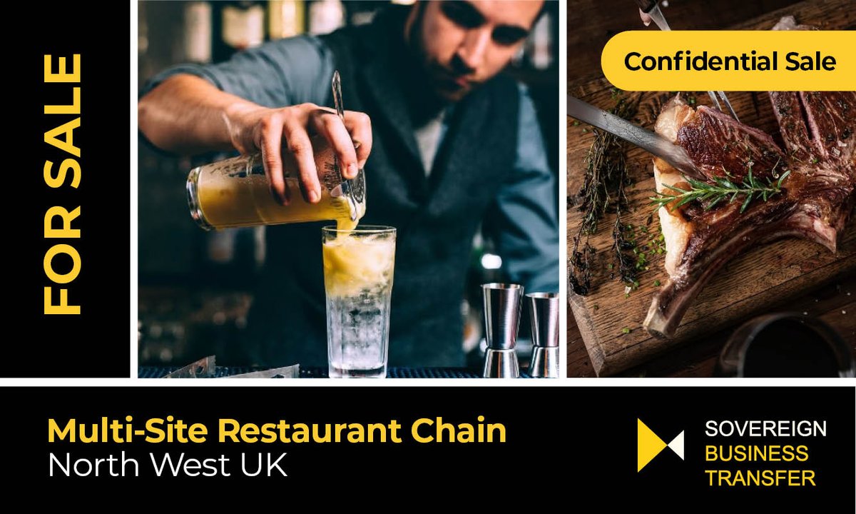 4 x immaculately presented specialist steak restaurants with contemporary, state of the art cocktail bars for sale. Location: sought after areas in the North West

More info 👉 sovereignbt.co.uk/business-for-s…