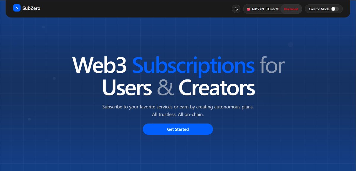 akindo_io's tweet image. 💡 AKINDO TEAM SPOTLIGHT 💡
Every creator dreams of recurring revenue that just... works.💪

But traditional subscription models require platform fees, or complex infrastructure if you build yourself.

Team Degen built SubZero: Where subscriptions run themselves, all…