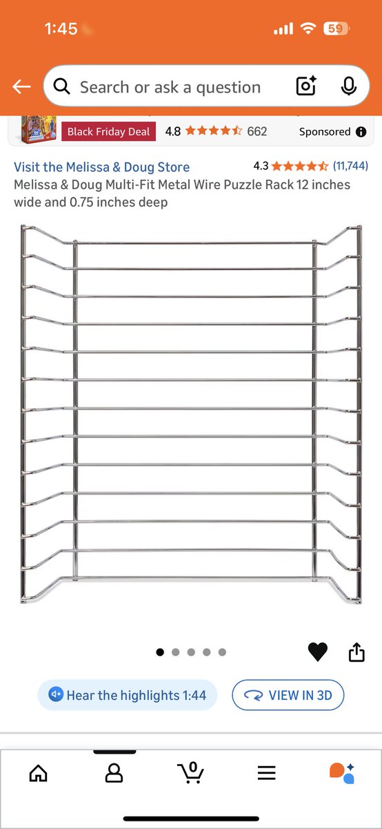 LarissaPage12's tweet image. The multi fit wire puzzle racks are back in stock!! I need two if anyone can help!! #BlackFriday #BlackFridayShopping amazon.com/hz/wishlist/ls…