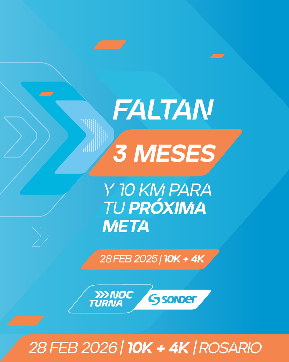 ¡Tres meses para #TuPrimeraMeta 2026!
Compartile a ese amigo runner que todavía no sabe si te va a acompañar.
Y decile: Próximamente ▶️ Pre venta 2026 🤩

10K + 4K 🌙⭐ ROSARIO
✨ 28 de febrero 2026 ✨
.
.
.
#TuPrimeraMeta2026
#NocturnaSonderArgentina #EspírituMaratón