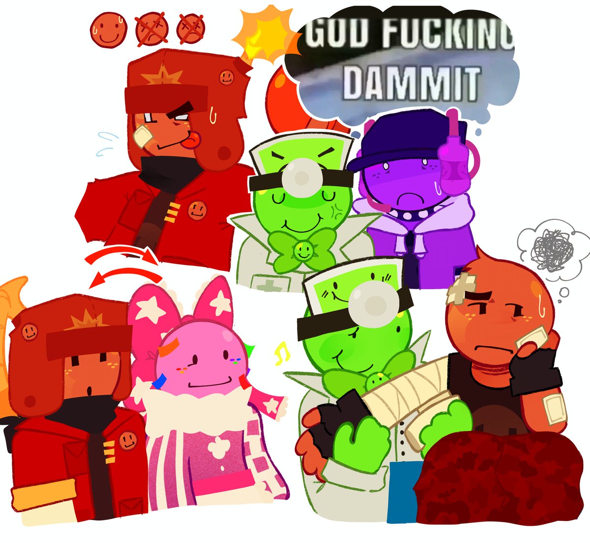 e_r1kple's tweet photo. Hello I'm back, some doodles (mostly Gembo because I love them) #enfosi https://t.co/Ctq6o2pDFO