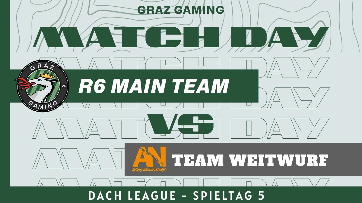 grazgaming's tweet photo. #R6 Matchday! 📢

Unser fünfter Spieltag in der @DACH_League steht heute an.

Gemma Graz 💪

⚔️Team Weitwurf by AN
⏰22:00 CET https://t.co/G3FjDAQBU8