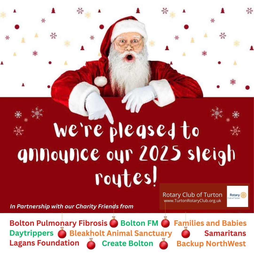 TurtonRotary's tweet photo. 🗓️We’re pleased to announce our 2025 Sleigh Routes! https://t.co/Mvmk0zHxm8