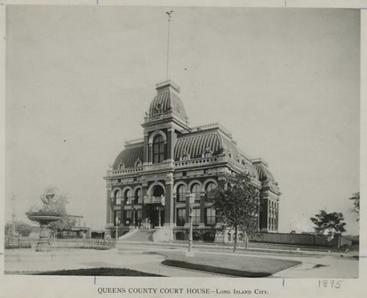LooyKurt's tweet image. Long Island City Courthouse, NYC 1895. It was simply and quickly erected in 1874.
A fire destroyed a portion of it and then it was quickly remodeled and enlarged in 1904.
HIS-STORY.