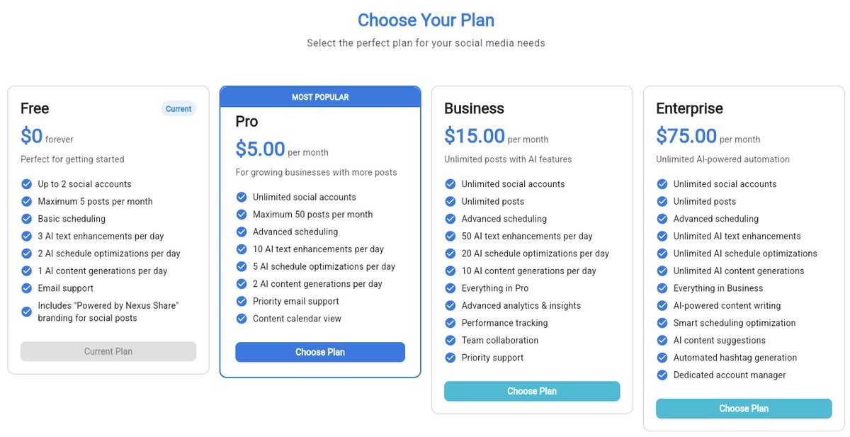 Lockhead's tweet image. I just "activated" the option to subscribe to a nexus-share.com subscription - I don't know if this will actually work or be a good pricing structure?

What do you think?
#PricingStrategy #SaaS #DigitalProducts #BuildInPublic @andi_losing