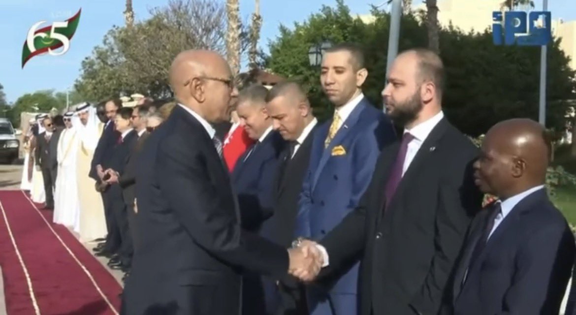 Moritanya Cumhurbaşkanı Sayın Mohamed Ould El Ghazouani'nin himayesinde Cumhurbaşkanlığı Sarayı'nda Moritanya Milli Günü vesilesiyle düzenlenen resmî törene katılım sağlanmıştır.