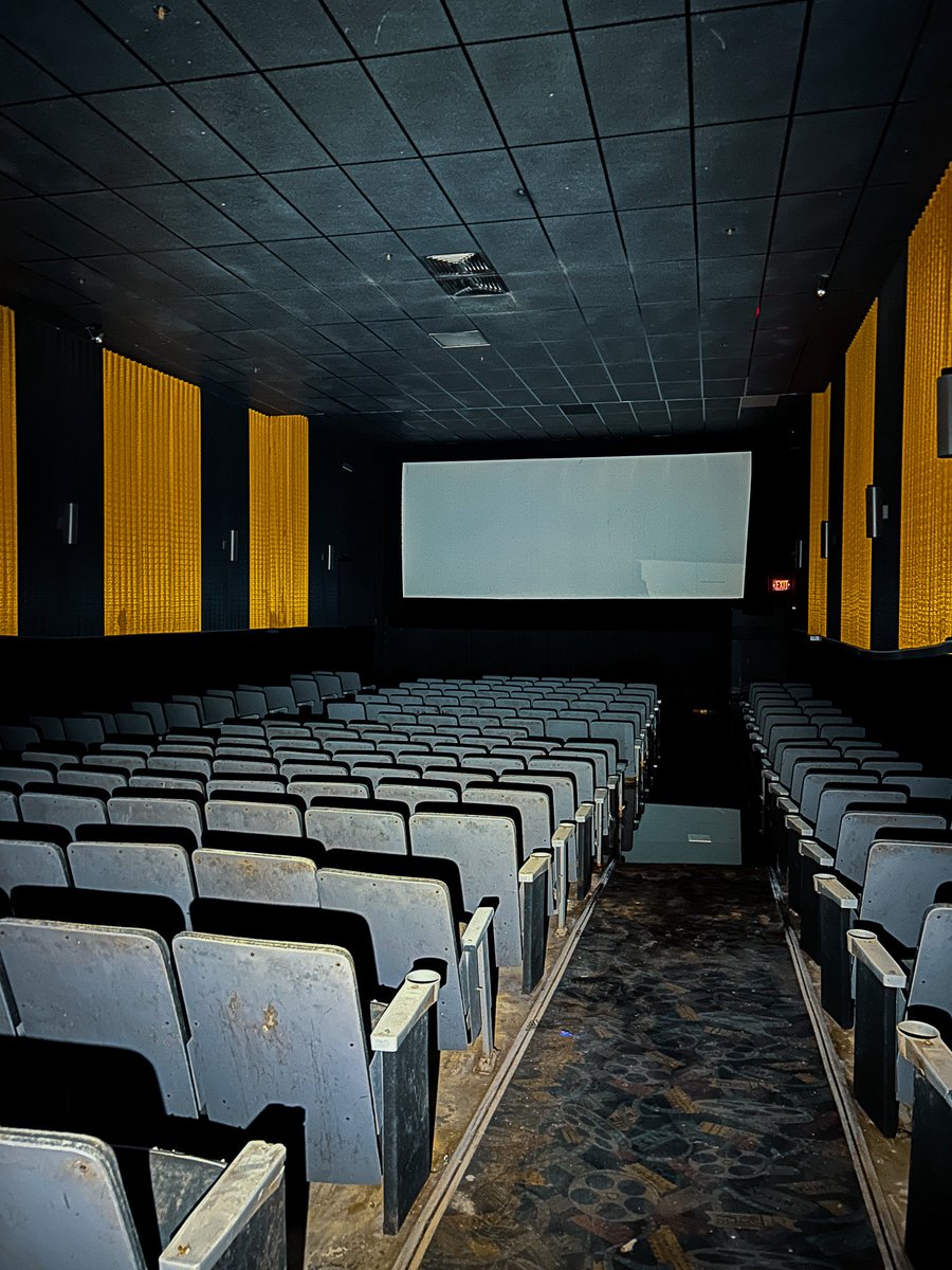 Abandoned neon movie theater with working power 🍿🎥