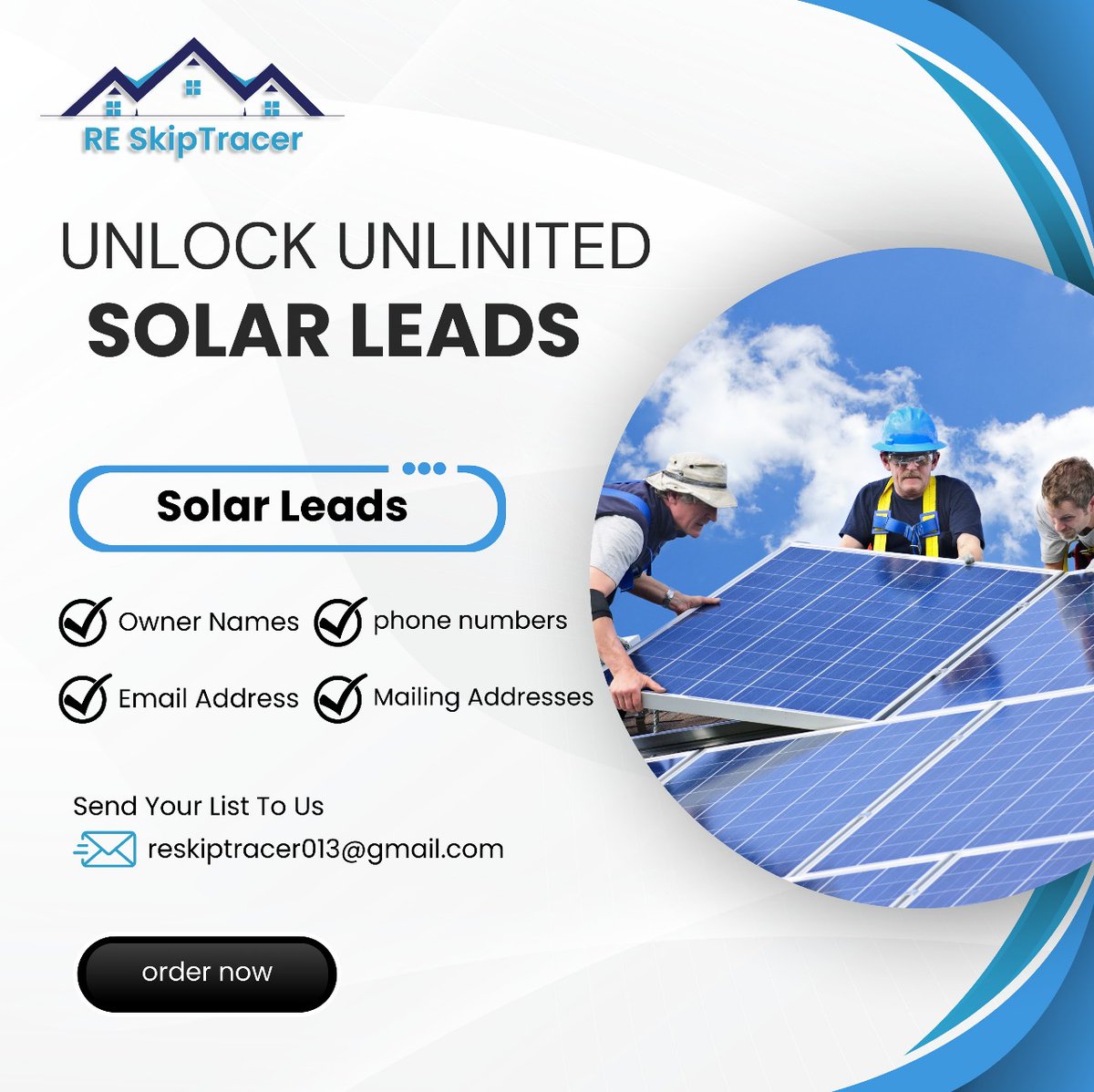 Unlock Unlimited USA Leads 🚀
Solar • Real Estate • Roofing • Skip Tracing — all in one place!
Verified data → More appointments → More deals closed.
✉️ reskiptracer013@gmail.com
Let’s grow your business FAST. ⚡

#SolarLeads #RealEstate #RoofingLeads #SkipTracing #USALeads