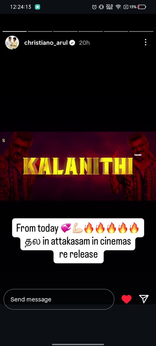 Kalanithi_AK's tweet image. Unexpected Arul na🤩🤍
#AttagasamReRelease #AjithKumar