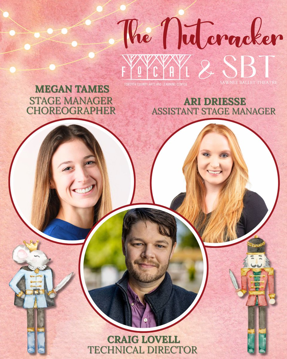 FoCALCenter's tweet image. Snowflakes, Sugar Plums, and stage magic! 🎄❄️Meet the amazing creative team of Sawnee Ballet Theatre’s The Nutcracker, coming to the FoCAL Center December 6–14.🩰🐭

🎟️Tickets on sale now ow.ly/Vsbt50Xq4wZ
#nutcracker #nutcracker2025 #SawneeBalletTheatre #FoCALCenter