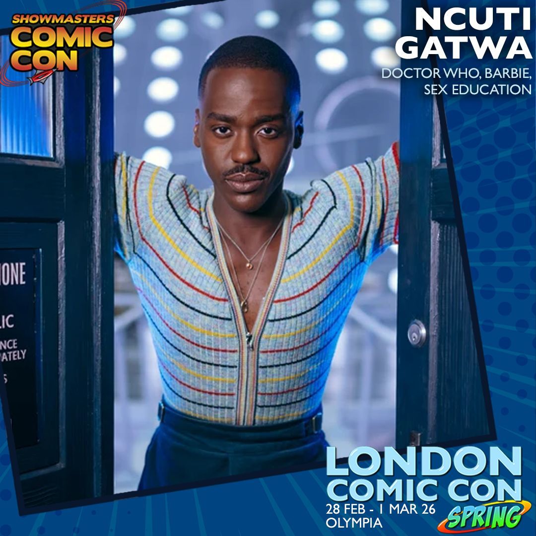 Showmasters's tweet image. NCUTI GATWA is joining us for #LCCSpring! 

Ncuti is best known as the Fifteenth incarnation of The Doctor in Doctor Who and Eric Effiong in Sex Education. He’s also appeared in Barbie, Masters of the Air, The Roses and several theatre performances including The Importance of…