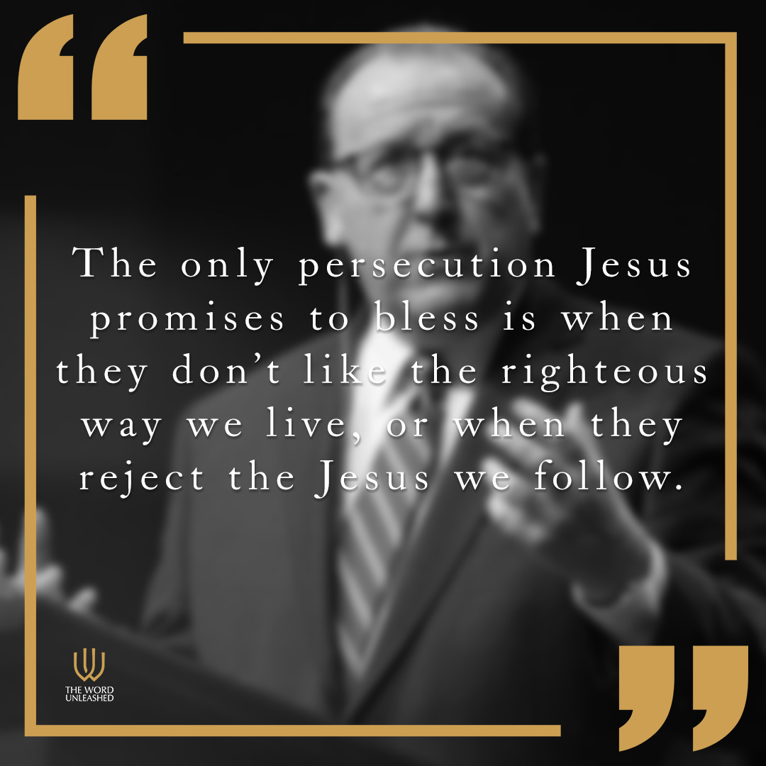 WordUnleashed's tweet image. &quot;The only persecution Jesus promises to bless is when they don&apos;t like the righteous way we live, or when they reject the Jesus we follow.&quot;

—Tom Pennington