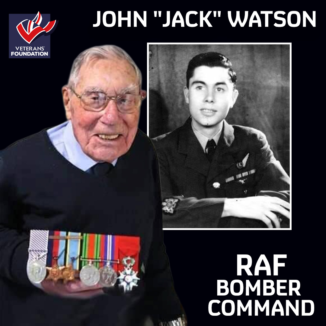 ✈️🌺 We were deeply saddened to hear about the passing of Bomber Command veteran John "Jack" Watson. 

In 1943, after seeing his neighbour’s home destroyed by a bomb, Jack volunteered for RAF Bomber Command. He flew Lancasters and Halifaxes, surviving close calls on early