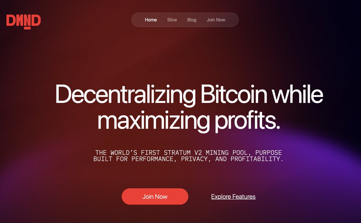 IT’S HAPPENING!

<a href="/DMND_Sv2/">DMND</a> is LIVE and open to the public. 

The first ever @stratumv2 Pool where miners can select transactions.

Point your hashrate → dmnd.work