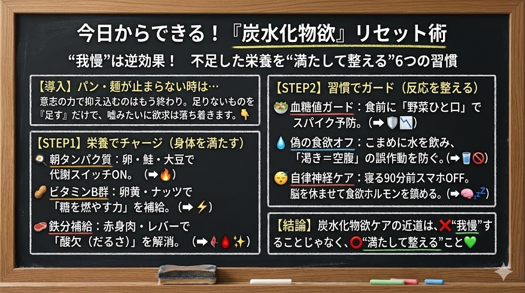 今日からできる“炭水化物欲リセット”👇 🍳 朝に卵・鮭・大豆で
