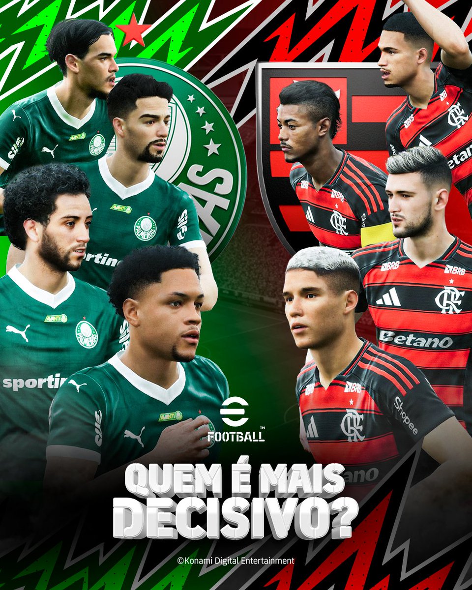Jogue_eFootball's tweet image. O dia 29 promete grandes emoções pros torcedores de @Flamengo e @Palmeiras! Qual desses dois jogadores irão decidir o Derby #eFootball? 👀

#Flamengo #Palmeiras #FLAxPAL