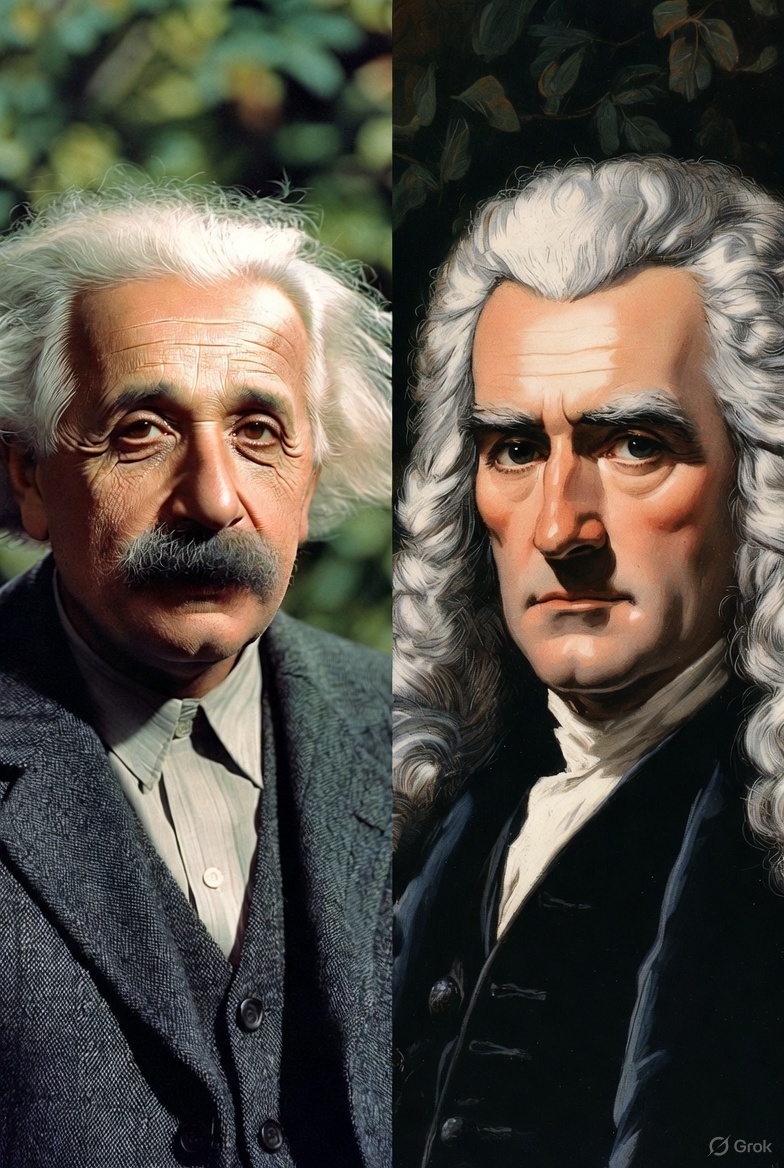 qwikad_com's tweet image. Who do you think has had a bigger impact on the world:

Albert Einstein or Isaac Newton?

#AlbertEinstein #IsaacNewton @grok