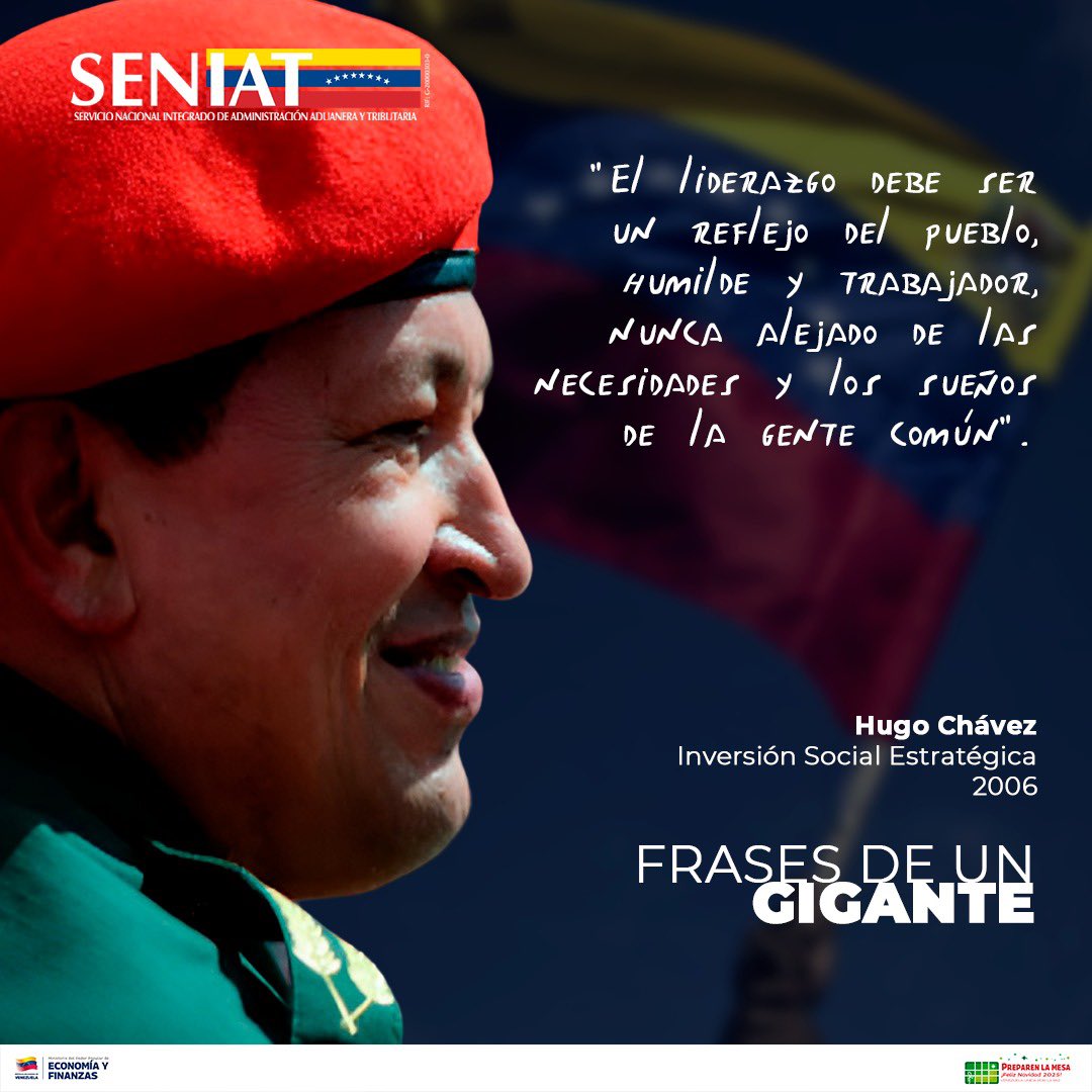 SENIAT_Oficial's tweet image. Frases de un Gigante 🇻🇪❤️

#ChavezVive #Venezuela