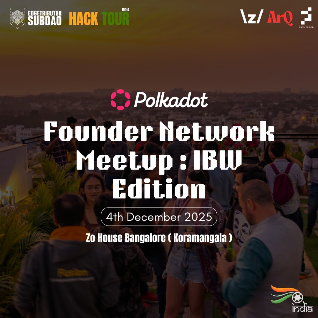 HackTourIND's tweet image. Polkadot Founder Meetup @ IBW is LIVE!
If you&apos;re building in Web3, scaling, or fundraising : this is YOUR room.

Pitch your startup, meet Polkadot contributors &amp;amp; explore grants + onboarding.

Limited Spots, join now

luma.com/h190ubv9