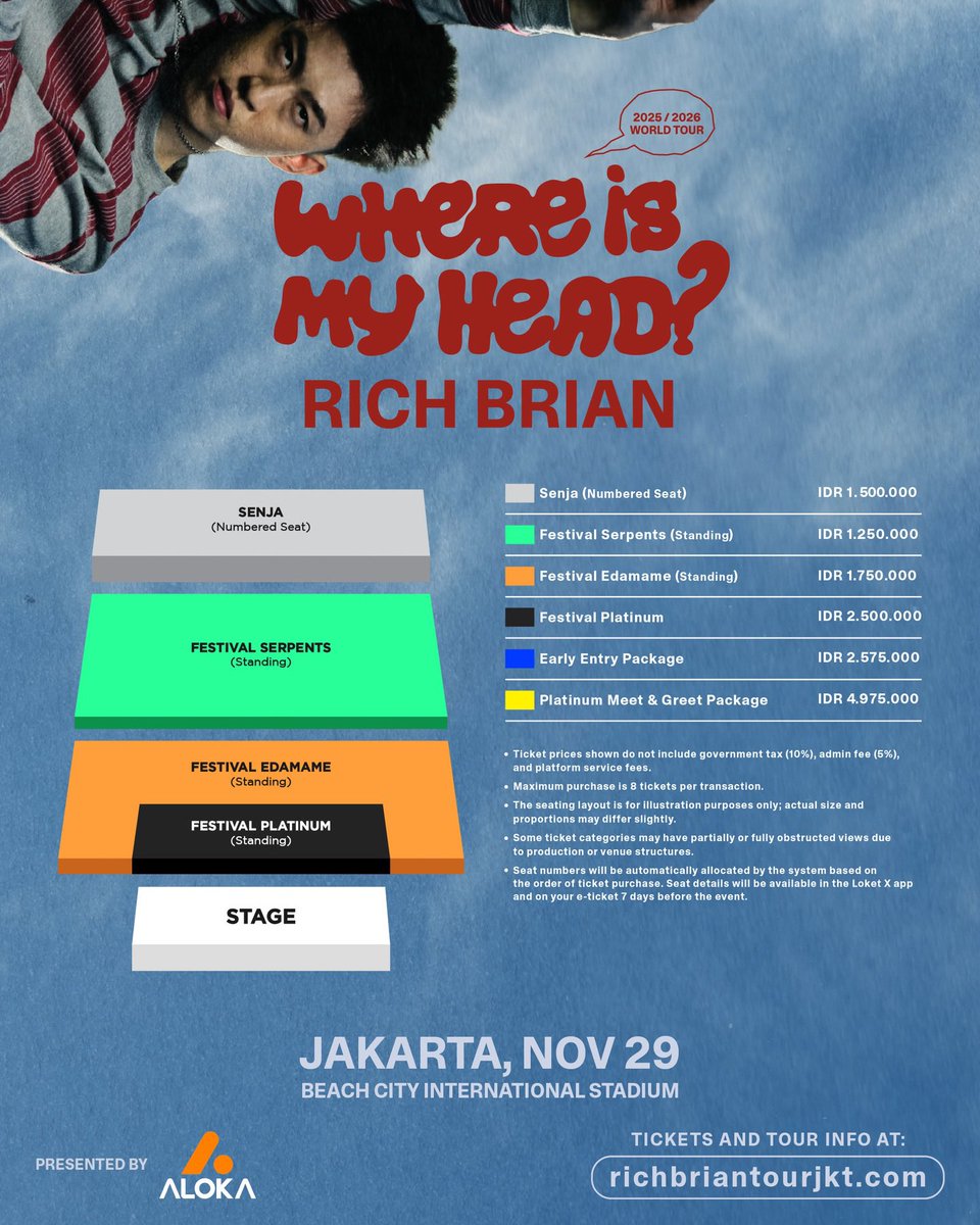 tixtime_id's tweet photo. WTS Jual Tiket
Rich Brian “Where is My Head” in Jakarta 
29 Nov 2025
At BCIS 

Ready Cat : 
- Festival Edamame
- Senja Seating 

⚠️UNDERPRICE⚠️
Limited Stock 

Minat bs wa 081318612481

#richbrian #richbrianinjakarta #richbrianjakarta #whereismyheadinjakarta #whereismyheadjakarta https://t.co/urIL3Amb5y