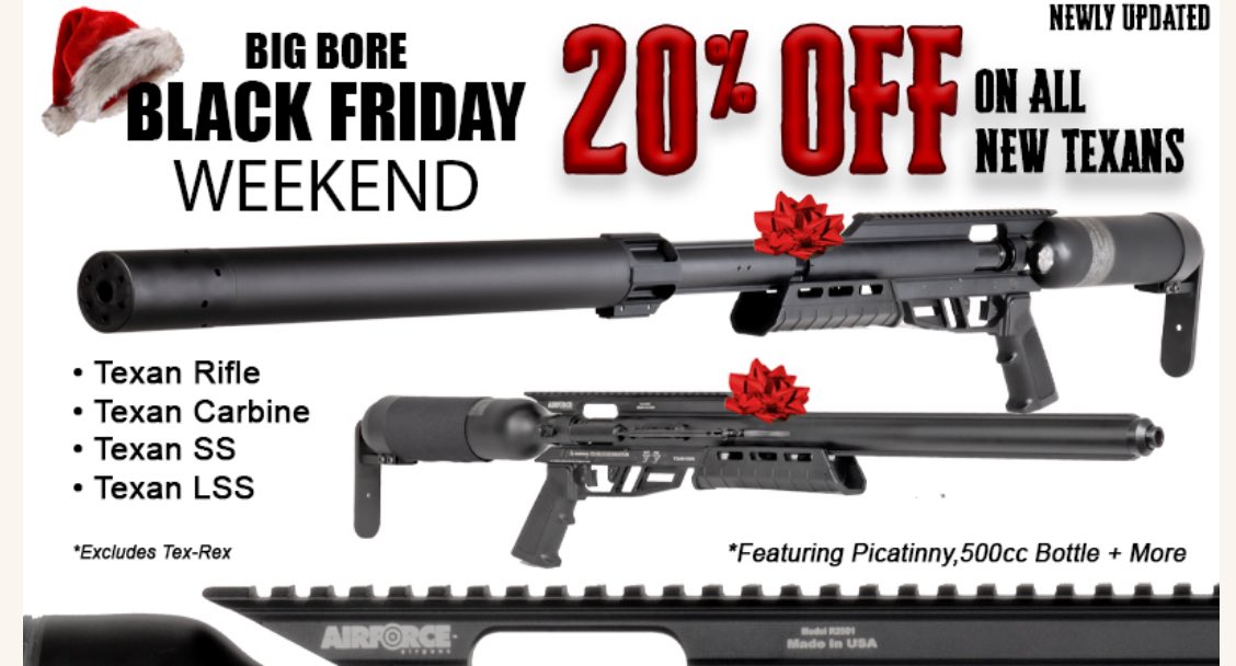 Black Friday is here! Save big on Texans including LSS and Carbine!