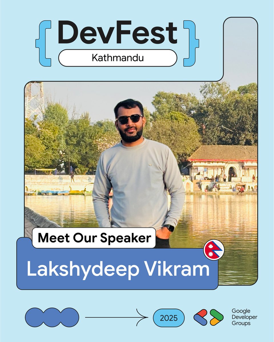 gdgkathmandu's tweet image. What if your Flutter workflow could move twice as fast? Lakshydeep Vikram Sah at DevFest Kathmandu 2025 will share patterns, tools &amp;amp; habits to boost productivity while keeping code clean &amp;amp; scalable. Don’t miss it! Tickets 🎟️ shorturl.at/bCmKk #DevFest2025 #GDG #GDGKathmandu
