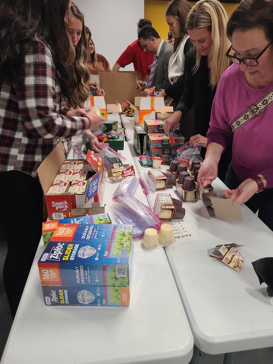 Thankful for all our volunteers this week that helped with our mission to eradicate childhood hunger in Michigan by packing meals for Kids' Food Basket 🍎🙌