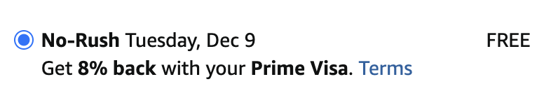 Pricerrors's tweet image. Anyone have the Amazon Prime Visa? 

Amazon is giving up to 8% cashback on Amazon orders if you select no-rush delivery 👀
