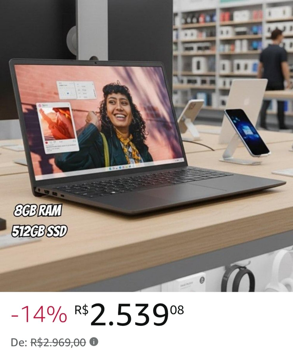 omelhornasuacs's tweet image. DELL É DELL!

Notebook Dell Inspiron i15-i3100-A15P 15.6&quot; Full HD Intel Core 3-100U 8GB 512GB SSD Win Home
🔥R$2.339,00 até 12x 
⚠️Cupom: INTEL200
🛍️amzn.to/48paAsM
⚫Ofertas Black 
amzn.to/4iunTNc

#Promoção #notebook #sstvi #Tecnología #OfertasBlackFriday