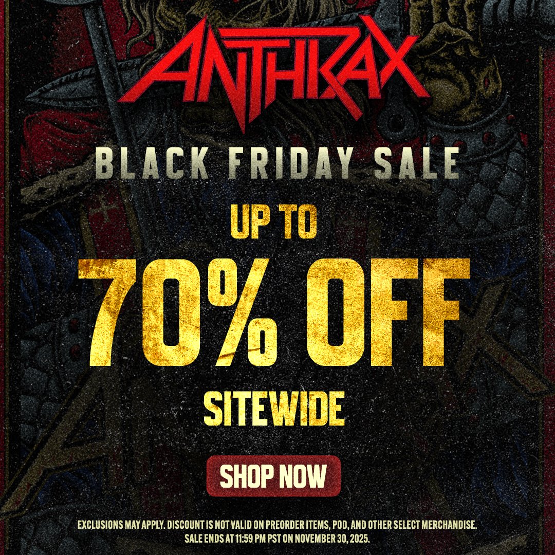 Anthrax's tweet image. 🧨🔥 The Official Anthrax Black Friday Sale in ON NOW - Head to the store and get yours!
gtly.ink/antblackfri
