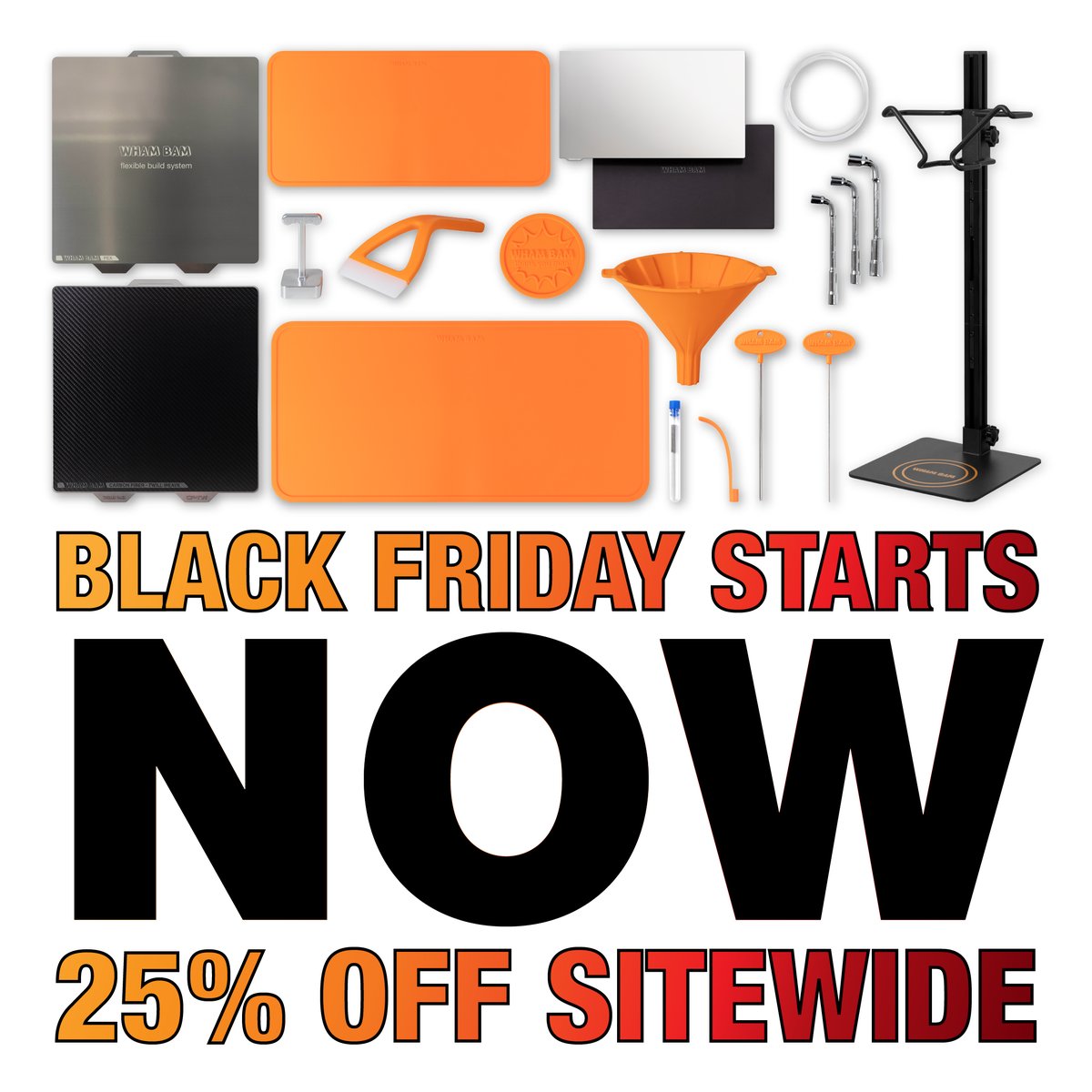 Once a year we go big. Today’s that day. 25% off sitewide. <a href="/WhamBamSystems/">Wham Bam Systems</a> 

#3dprinting #blackfriday #blackfridaysale #whambam