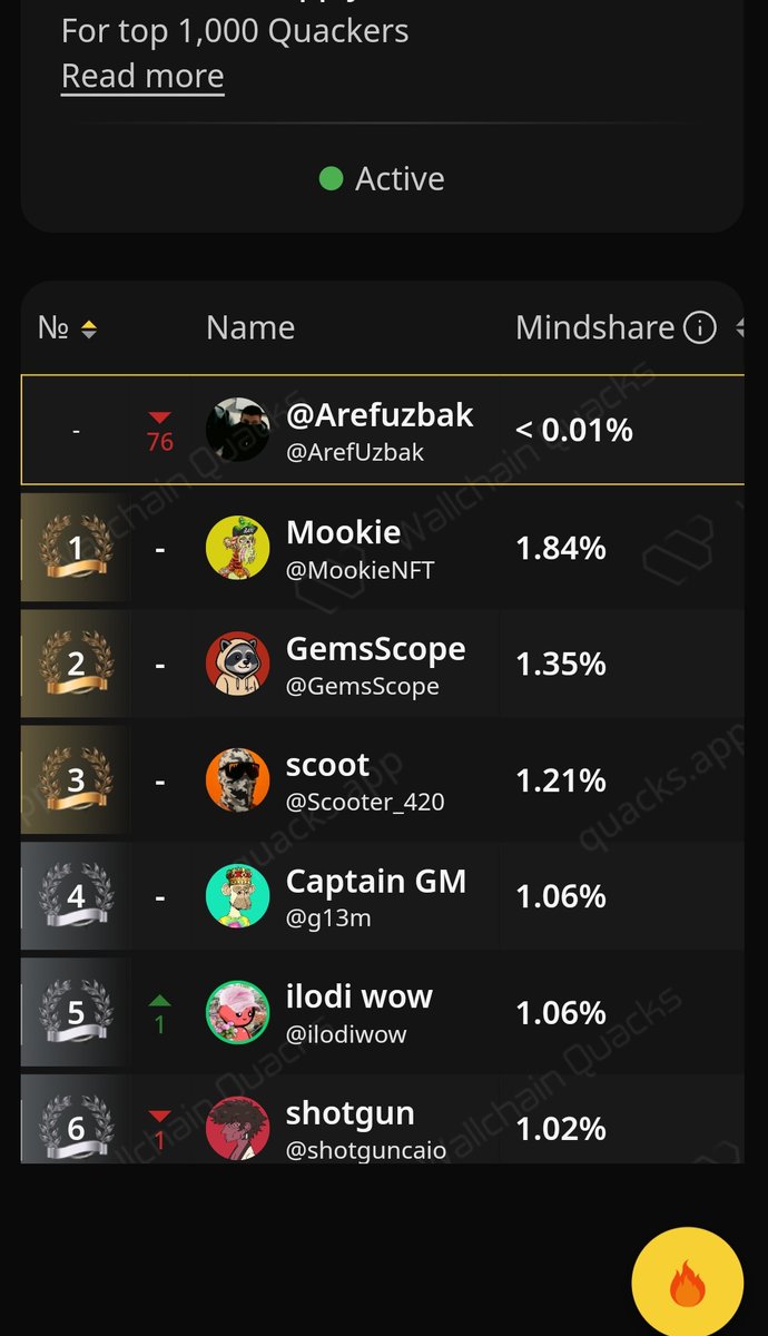 ArefUzbak's tweet image. Mindshare in @wallchain shows how much real, quality engagement you add each epoch.
If your rank is above 1000, it won’t appear on the leaderboard and you’ll just see “–”.
Increase your Mindshare to enter the Top 1000 and unlock your visible rank
#wallchain #idOS_network