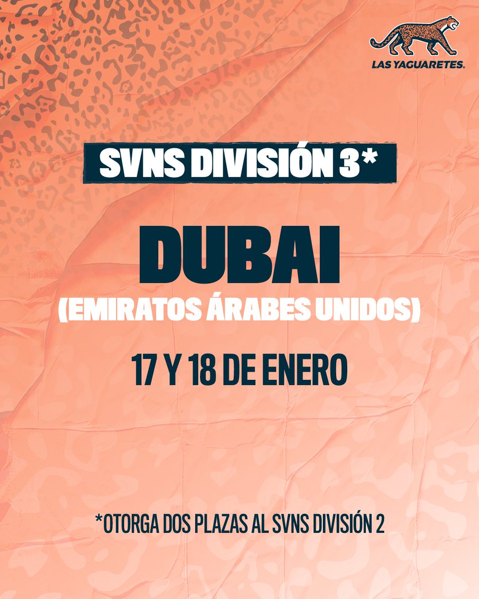 ¡Nuestro próximo objetivo! ¡2026, allá vamos! 🫡

El seleccionado femenino disputará en Dubai, Emiratos Árabes Unidos, el SVNS 3, el cual otorga dos plazas para el SVNS 2. ¡Vamos! 🇦🇷