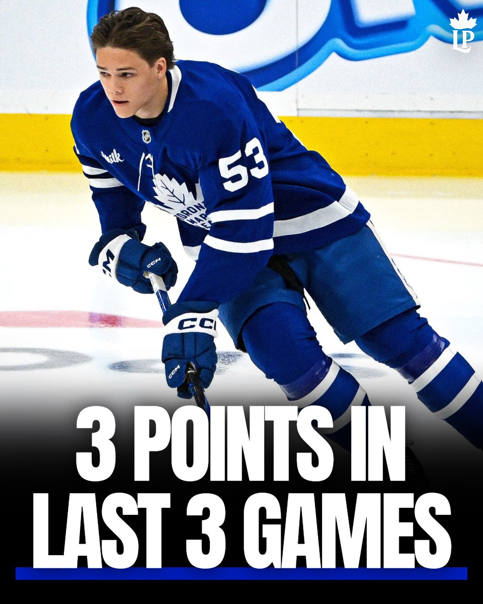 LeafsPapi_'s tweet image. Easton Cowan last 3 games

- 3 points (1G, 2A)
- 8 shots
- 4 hits
- 3 blocks