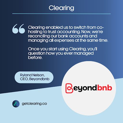 Get_Clearing's tweet image. For Beyondbnb, it meant reclaiming up to 70% of their month-end time, while confidently scaling to over 300 properties.

#STRtech #PropertyManagement #STRbookkeeping #FinancialAutomation #OwnerStatements #VacationRentals