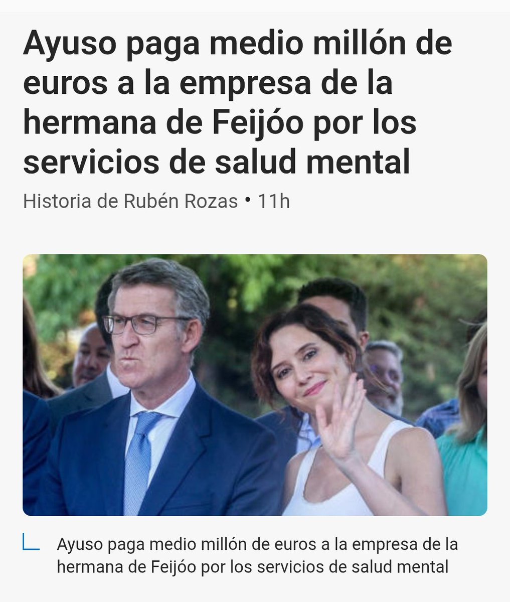 FonsiLoaiza's tweet image. Ayuso acaba de dar un contratazo a Eulen. Una de sus jefazas es Micaela Núñez Feijóo, hermana de Feijóo del PP. Esta empresa es clave en la industria del odio y de los bulos de la extrema derecha financiando a los ultraderechistas Eduardo Inda, Javier Negre y Vito Quiles. Mafia.
