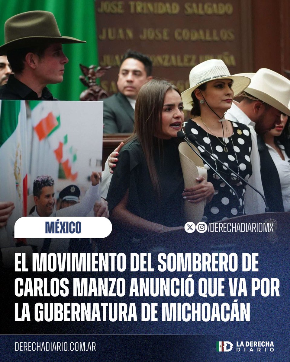 DerechaDiarioMX's tweet image. 🚨🇲🇽 | UNA ALTERNATIVA CIUDADANA: El Movimiento del Sombrero de Carlos Manzo anunció que buscará la gubernatura del estado de Michoacán para 2027 presentando una opción fresca y de base civil muy distinta a la de los partidos políticos actuales.